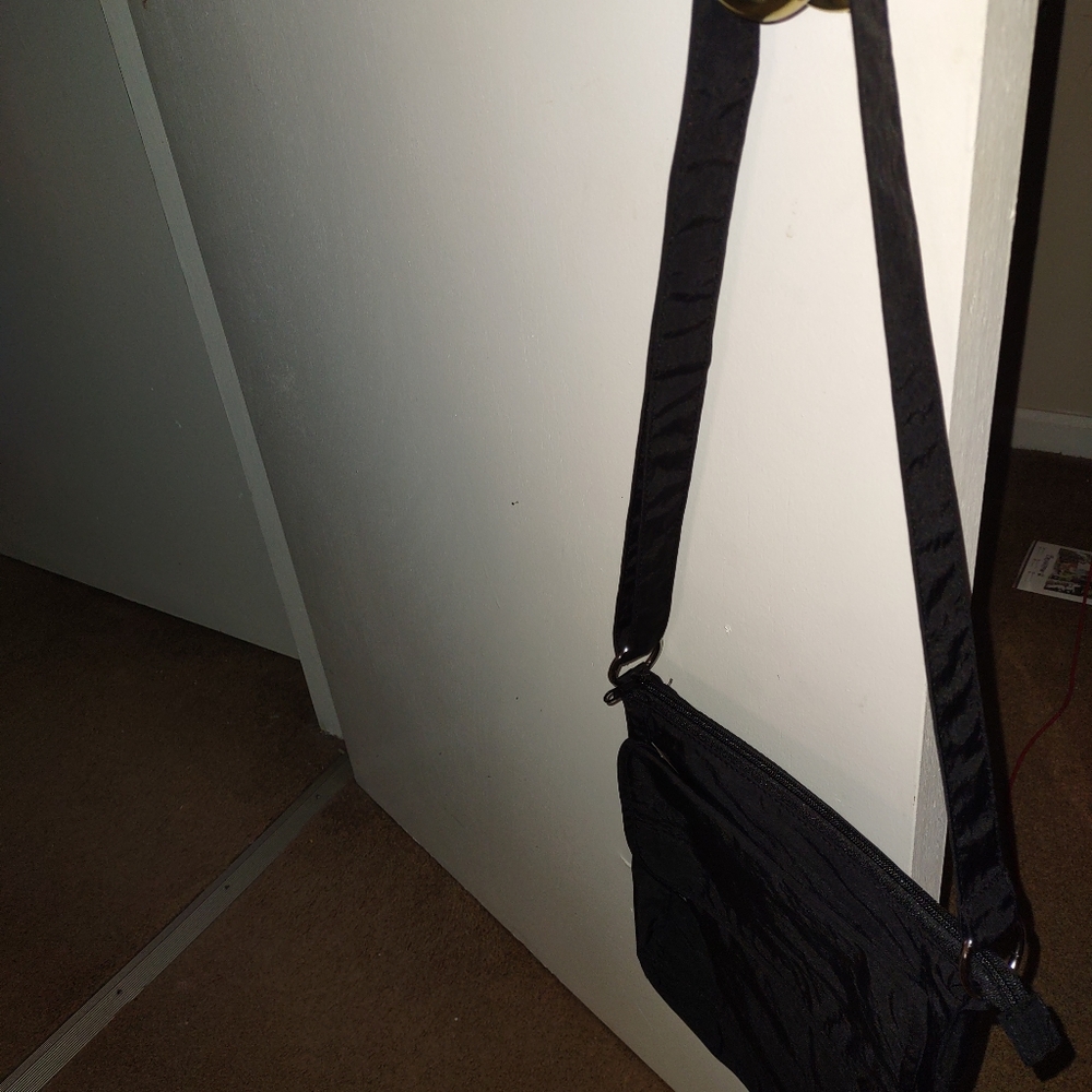 Black RFID blocking crossbody bag